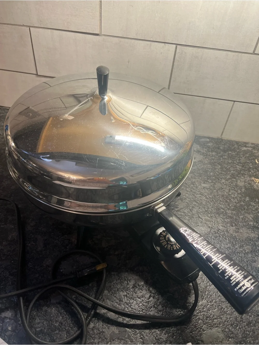 Vintage Farberware 12” Stainless Steel Electric Skillet with Lid - heats great